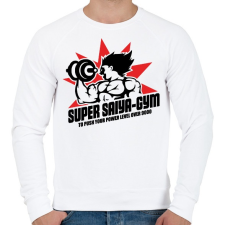 PRINTFASHION Super Saiyan Gym - Férfi pulóver - Fehér férfi pulóver, kardigán