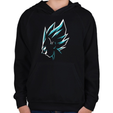 PRINTFASHION Super Saiyan Vegeta - Gyerek kapucnis pulóver - Fekete gyerek pulóver, kardigán