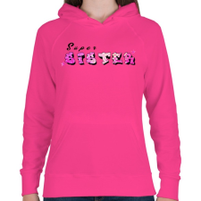 PRINTFASHION super sister graf - Női kapucnis pulóver - Fukszia női pulóver, kardigán