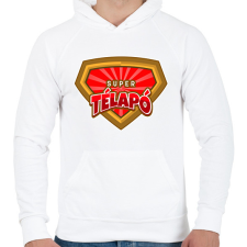 PRINTFASHION SUPER TÉLAPÓ - Férfi kapucnis pulóver - Fehér férfi pulóver, kardigán
