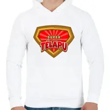 PRINTFASHION SUPER TÉLAPU - Férfi kapucnis pulóver - Fehér férfi pulóver, kardigán