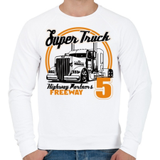 PRINTFASHION Super Truck Highway - Férfi pulóver - Fehér férfi pulóver, kardigán