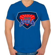 PRINTFASHION SUPERÁPOLÓ - Férfi V-nyakú póló - Királykék férfi póló