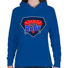 PRINTFASHION SUPERBABY - Női kapucnis pulóver - Királykék