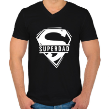 PRINTFASHION Superdad - Férfi V-nyakú póló - Fekete férfi póló