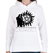 PRINTFASHION supernatural3 - Női kapucnis pulóver - Fehér női pulóver, kardigán