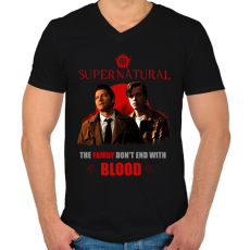 PRINTFASHION supernatural castial and jack - Férfi V-nyakú póló - Fekete