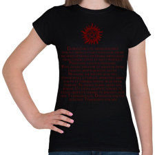 PRINTFASHION supernatural demoniac text red - Női póló - Fekete női póló