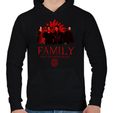 PRINTFASHION SUPERNATURAL FAMILY RED - Férfi kapucnis pulóver - Fekete férfi pulóver, kardigán