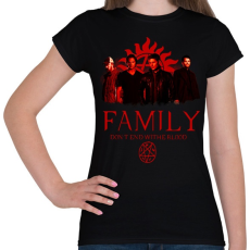 PRINTFASHION SUPERNATURAL FAMILY RED - Női póló - Fekete