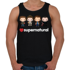 PRINTFASHION Supernatural - Férfi atléta - Fekete atléta, trikó