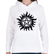 PRINTFASHION Supernatural - Női kapucnis pulóver - Fehér