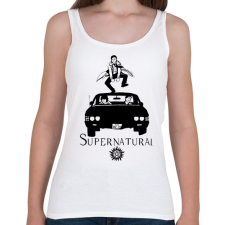 PRINTFASHION SUPERNATURAL RAJZ - Női atléta - Fehér női trikó