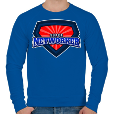 PRINTFASHION SUPERNETWORKER - Férfi pulóver - Királykék