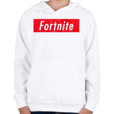 PRINTFASHION Supp' Fortnite - Gyerek kapucnis pulóver - Fehér gyerek pulóver, kardigán