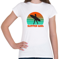 PRINTFASHION SUPPER GIRL - Női póló - Fehér