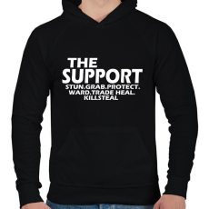 PRINTFASHION Support things - Férfi kapucnis pulóver - Fekete