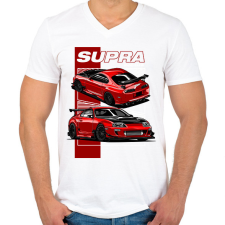 PRINTFASHION SUPRA PANEL - Férfi V-nyakú póló - Fehér férfi póló