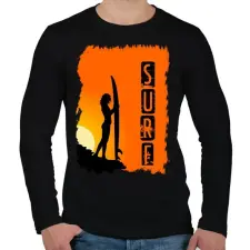 PRINTFASHION SURF2 - Férfi hosszú ujjú póló - Fekete férfi póló