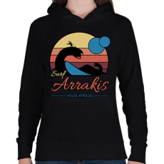 PRINTFASHION Surf Arrakis - Női kapucnis pulóver - Fekete