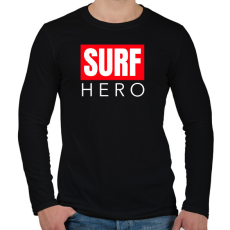 PRINTFASHION SURF HERO - Férfi hosszú ujjú póló - Fekete