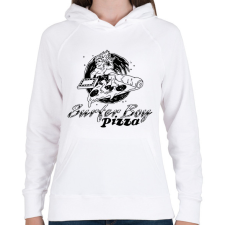 PRINTFASHION Surfer Boy Pizza - Női kapucnis pulóver - Fehér női pulóver, kardigán