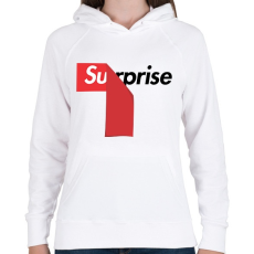 PRINTFASHION Surprise - Női kapucnis pulóver - Fehér
