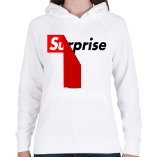 PRINTFASHION Surprise - Női kapucnis pulóver - Fehér női pulóver, kardigán