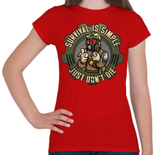 PRINTFASHION Survive - Női póló - Piros női póló