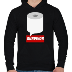 PRINTFASHION Survivor - Férfi kapucnis pulóver - Fekete