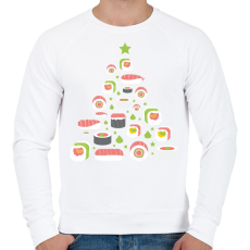 PRINTFASHION Sushi fenyőfa - Férfi pulóver - Fehér