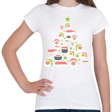 PRINTFASHION Sushi fenyőfa - Női póló - Fehér női póló