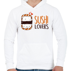 PRINTFASHION Sushi imádók - Férfi kapucnis pulóver - Fehér