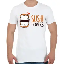 PRINTFASHION Sushi imádók - Férfi póló - Fehér férfi póló