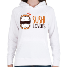 PRINTFASHION Sushi imádók - Női kapucnis pulóver - Fehér