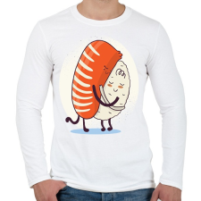 PRINTFASHION Sushi LOVE - Férfi hosszú ujjú póló - Fehér férfi póló