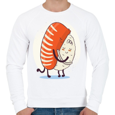 PRINTFASHION Sushi LOVE - Férfi pulóver - Fehér férfi pulóver, kardigán