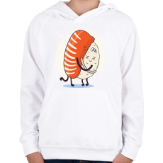 PRINTFASHION Sushi LOVE - Gyerek kapucnis pulóver - Fehér