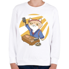 PRINTFASHION Sushi mester - Gyerek pulóver - Fehér