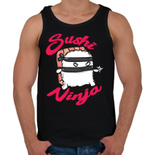 PRINTFASHION Sushi ninja - Férfi atléta - Fekete atléta, trikó