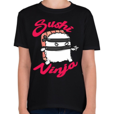 PRINTFASHION Sushi ninja - Gyerek póló - Fekete