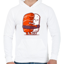 PRINTFASHION Sushi ölelés - Férfi kapucnis pulóver - Fehér női pulóver, kardigán