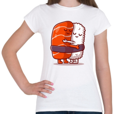 PRINTFASHION Sushi ölelés - Női póló - Fehér