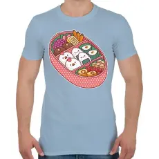 PRINTFASHION Sushi tál - Férfi póló - Világoskék