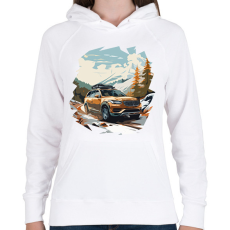 PRINTFASHION SUV a hegyekben - Női kapucnis pulóver - Fehér