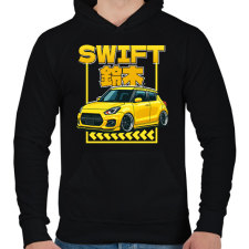 PRINTFASHION Suzuki swift - Férfi kapucnis pulóver - Fekete férfi pulóver, kardigán