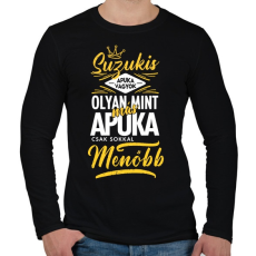 PRINTFASHION Suzukis apuka - Férfi hosszú ujjú póló - Fekete