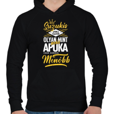 PRINTFASHION Suzukis apuka - Férfi kapucnis pulóver - Fekete férfi pulóver, kardigán