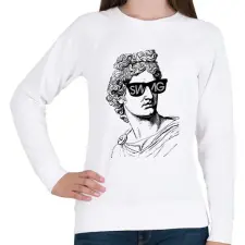 PRINTFASHION Swag 3 - Női pulóver - Fehér női pulóver, kardigán