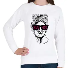 PRINTFASHION Swag 4 - Női pulóver - Fehér női pulóver, kardigán